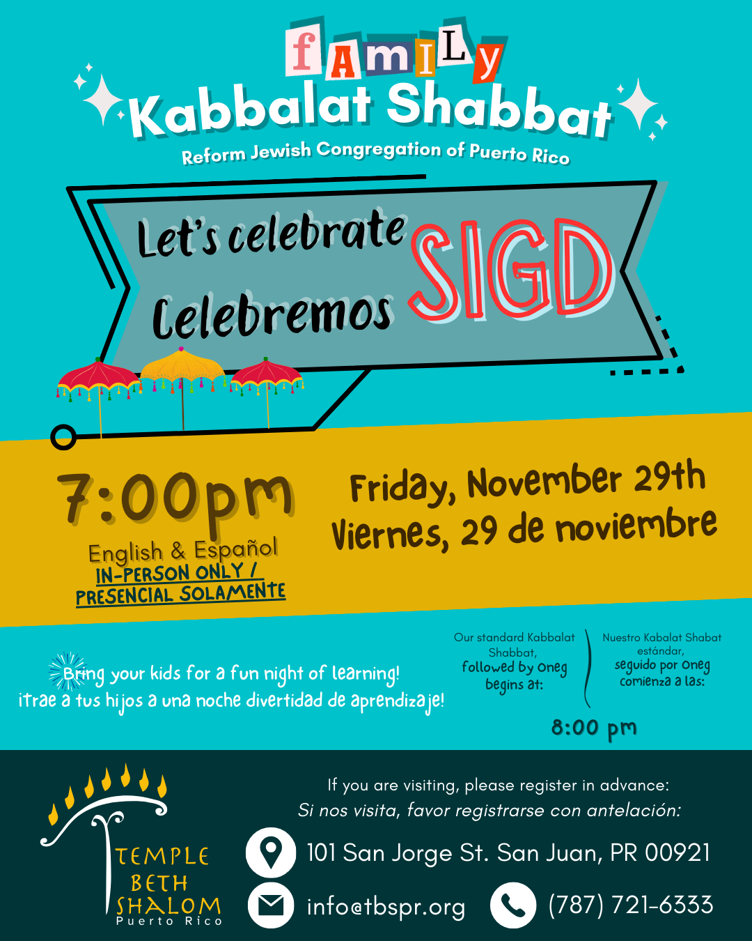 Family Kabbalat Shabat – Nov 29