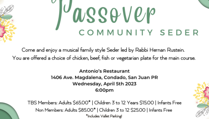 Passover community seder announcement